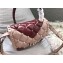 Valentino Candystud Medium Top Handle Bag 0055 V Inlay Burgundy/Nude Pink