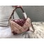 Valentino Candystud Medium Top Handle Bag 0055 V Inlay Burgundy/Nude Pink