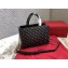 Valentino Rockstud Spike Chain Tote Bag 0061 Crinkled Black