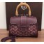 Goyard Wooden Handle Saigon Mini Tote Bag with Shoulder Strap Burgundy