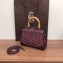 Goyard Wooden Handle Saigon Mini Tote Bag with Shoulder Strap Burgundy