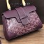 Goyard Wooden Handle Saigon Mini Tote Bag with Shoulder Strap Burgundy