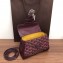 Goyard Wooden Handle Saigon Mini Tote Bag with Shoulder Strap Burgundy