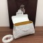 Goyard Wooden Handle Saigon Mini Tote Bag with Shoulder Strap White