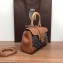Goyard Wooden Handle Saigon Mini Tote Bag with Shoulder Strap Brown