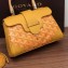 Goyard Wooden Handle Saigon Mini Tote Bag with Shoulder Strap Yellow