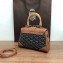 Goyard Wooden Handle Saigon Mini Tote Bag with Shoulder Strap Brown