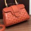 Goyard Wooden Handle Saigon Mini Tote Bag with Shoulder Strap Orange