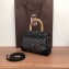 Goyard Wooden Handle Saigon Mini Tote Bag with Shoulder Strap Black