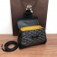 Goyard Wooden Handle Saigon Mini Tote Bag with Shoulder Strap Black