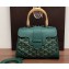 Goyard Wooden Handle Saigon Mini Tote Bag with Shoulder Strap Green