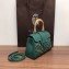 Goyard Wooden Handle Saigon Mini Tote Bag with Shoulder Strap Green