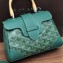 Goyard Wooden Handle Saigon Mini Tote Bag with Shoulder Strap Green