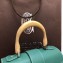 Goyard Wooden Handle Saigon Mini Tote Bag with Shoulder Strap Green