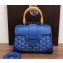 Goyard Wooden Handle Saigon Mini Tote Bag with Shoulder Strap Blue