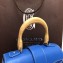 Goyard Wooden Handle Saigon Mini Tote Bag with Shoulder Strap Blue