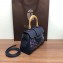 Goyard Wooden Handle Saigon Mini Tote Bag with Shoulder Strap Dark Blue