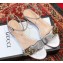 Gucci Leather Double G Flat Sandals 524631 Silver 2019