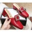 Gucci Heel 6cm Crystal G Slipper Mules Red 2019
