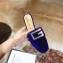 Gucci Crystal G Slipper Velvet Blue 2019