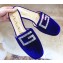 Gucci Crystal G Slipper Velvet Blue 2019
