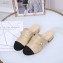 Chanel Heel 3cm Grosgrain and Calfskin Quilting Mules Apricot 2019