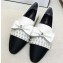 Chanel Grosgrain Loafers with Pearls and Bow G34249 White 2019