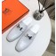 Hermes Heel 4.5cm Paradis Mules With Palladium-Plated H Buckle White