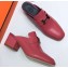 Hermes Heel 4.5cm Paradis Mules With Palladium-Plated H Buckle Dark Pink