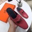 Hermes Heel 4.5cm Paradis Mules With Palladium-Plated H Buckle Dark Pink