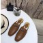 Hermes Calfskin Oz Mules With Palladium-Plated Kelly Buckle Brown