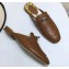 Hermes Calfskin Oz Mules With Palladium-Plated Kelly Buckle Brown