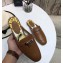 Hermes Calfskin Oz Mules With Palladium-Plated Kelly Buckle Brown
