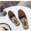 Hermes Calfskin Oz Mules With Palladium-Plated Kelly Buckle Brown