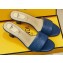 Fendi Heel 3.5cm Fendi Roma Embossed Slides Blue 2019