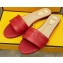 Fendi Fendi Roma Embossed Flat Slides Red 2019