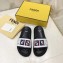 Fendi Slides Multicolour FF Logo Canvas White 2019