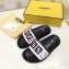 Fendi Slides Multicolour FF Logo Canvas White 2019