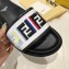 Fendi Slides Multicolour FF Logo Canvas White 2019