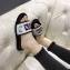Fendi Slides Multicolour FF Logo Canvas White 2019