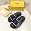 Fendi Slides Multicolour FF Logo Canvas Black 2019