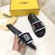 Fendi Slides Multicolour FF Logo Canvas Black 2019