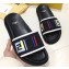 Fendi Slides Multicolour FF Logo Canvas Black 2019