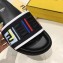 Fendi Slides Multicolour FF Logo Canvas Black 2019
