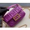 Fendi All-Over FF Motif Leather Mini Baguette Bag Purple 2019
