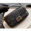 Fendi All-Over FF Motif Leather Medium Baguette Bag Black 2019