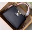Louis Vuitton Capucines PM Bag Colorblock M52988 Black/White/Pink