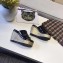 Hermes Patent Leather Platform 4cm Wedge Heel 11cm Studded Espadrille Sandals Black