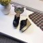 Hermes Patent Leather Platform 4cm Wedge Heel 11cm Studded Espadrille Sandals Black