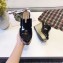 Hermes Patent Leather Platform 4cm Wedge Heel 11cm Studded Espadrille Sandals Black